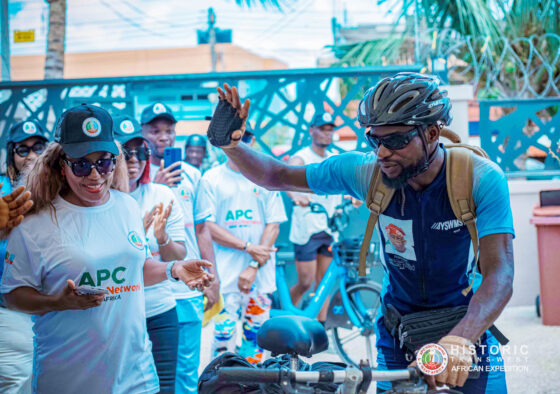APC Youth Network West Africa Honours MC Jekabeche After Historic Bicycle Expedition from Nigeria to Ghana